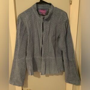 Suzanne Sommers Perforated Genuine Leather Jacket Size Medium